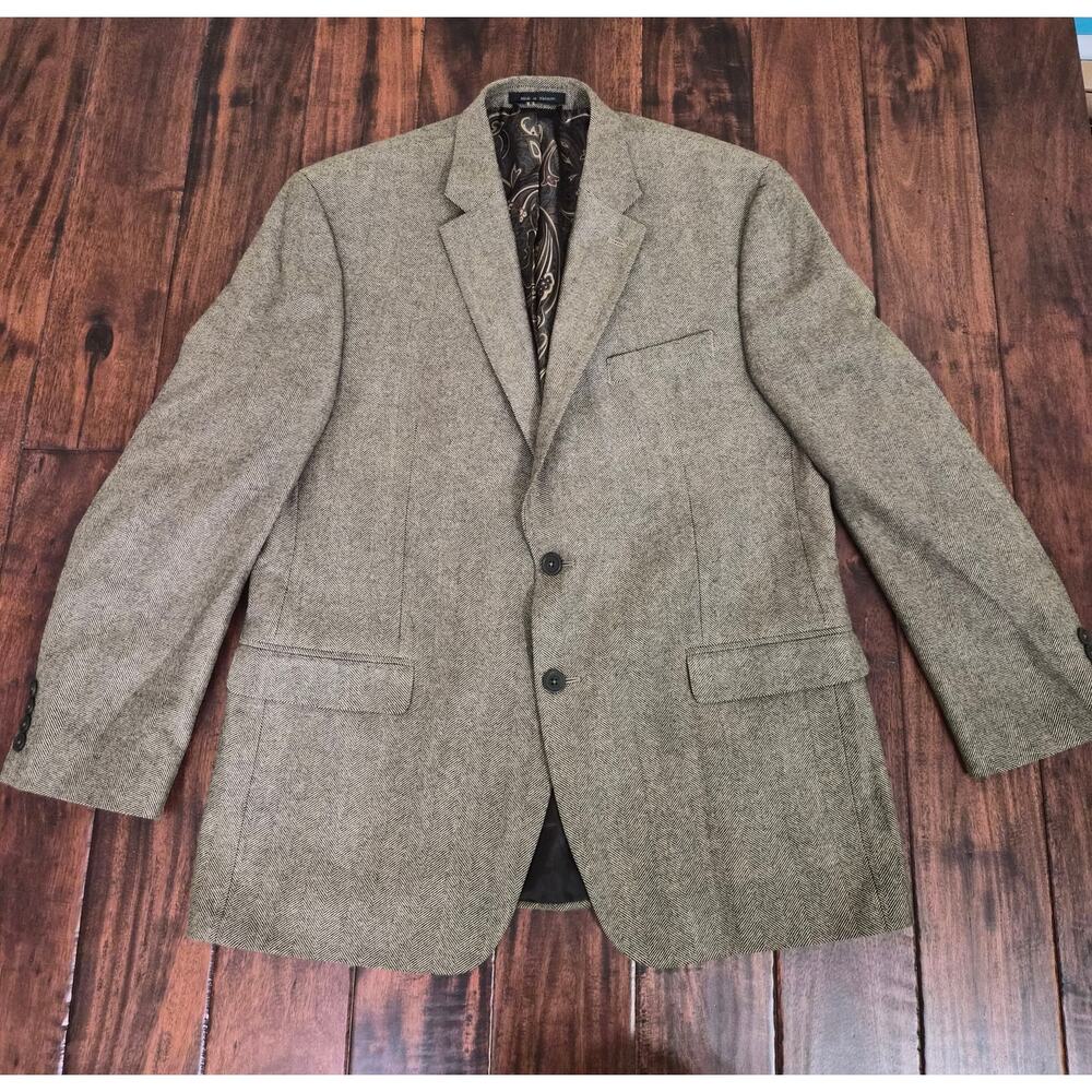 Lauren Ralph Lauren wool cashmere herringbone blazer size 44r